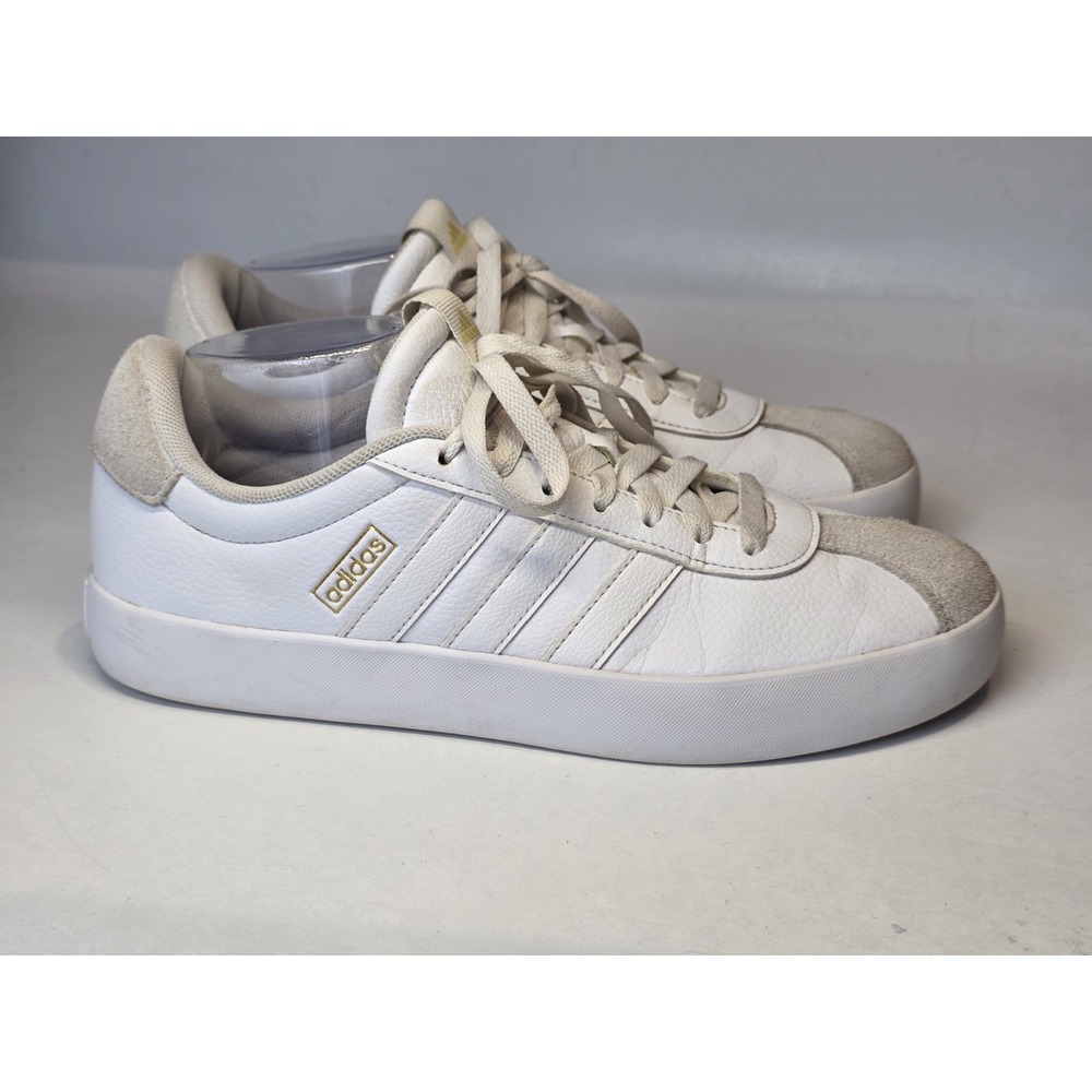 Adidas VL Court 3.0 Women's Sneakers Size 10 White Gray Leather Shoes HWA 1Y3001